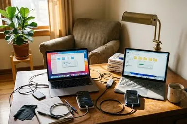 Desktop transfer workflows visualization